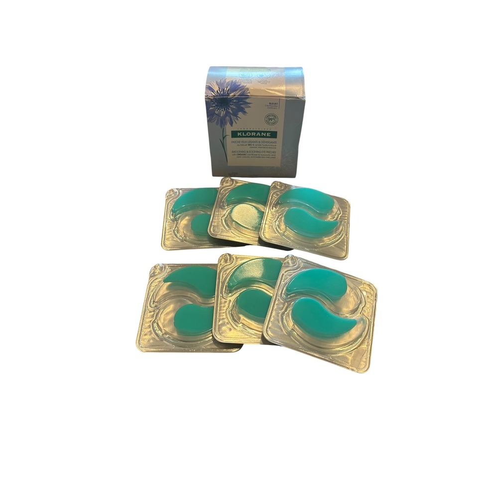 Klorane Smoothing Soothing Eye Patches Organic Cornflower Hyaluronic Acid 6 PAIR